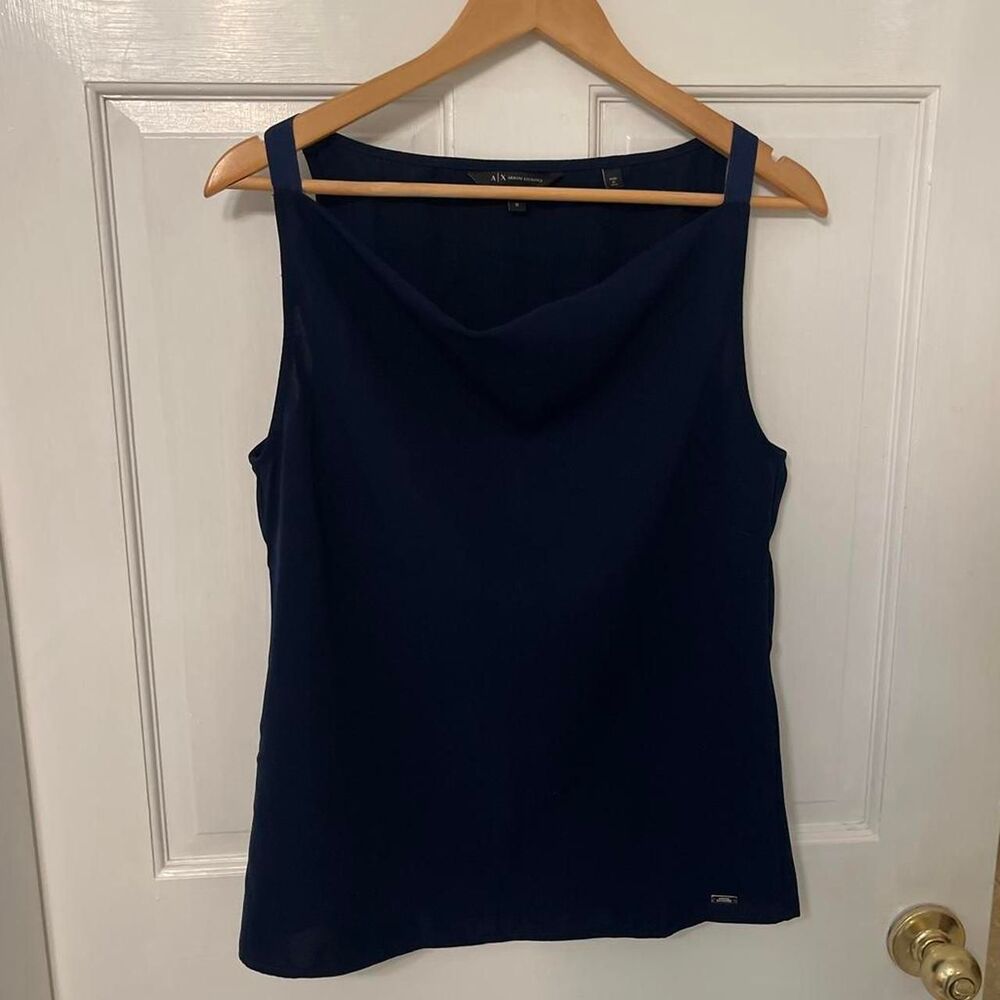 Armani-exchange Women's Navy and Blue Blouse